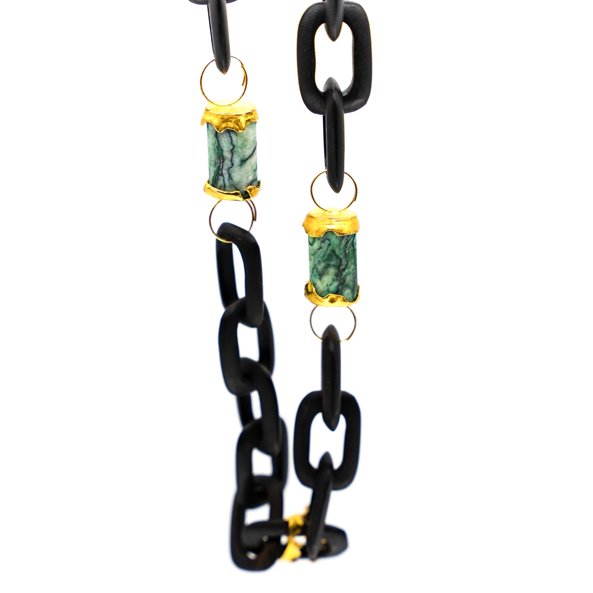 Ebenholzkette mit Malachit