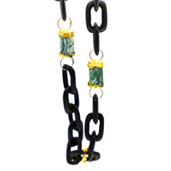 Ebenholzkette mit Malachit